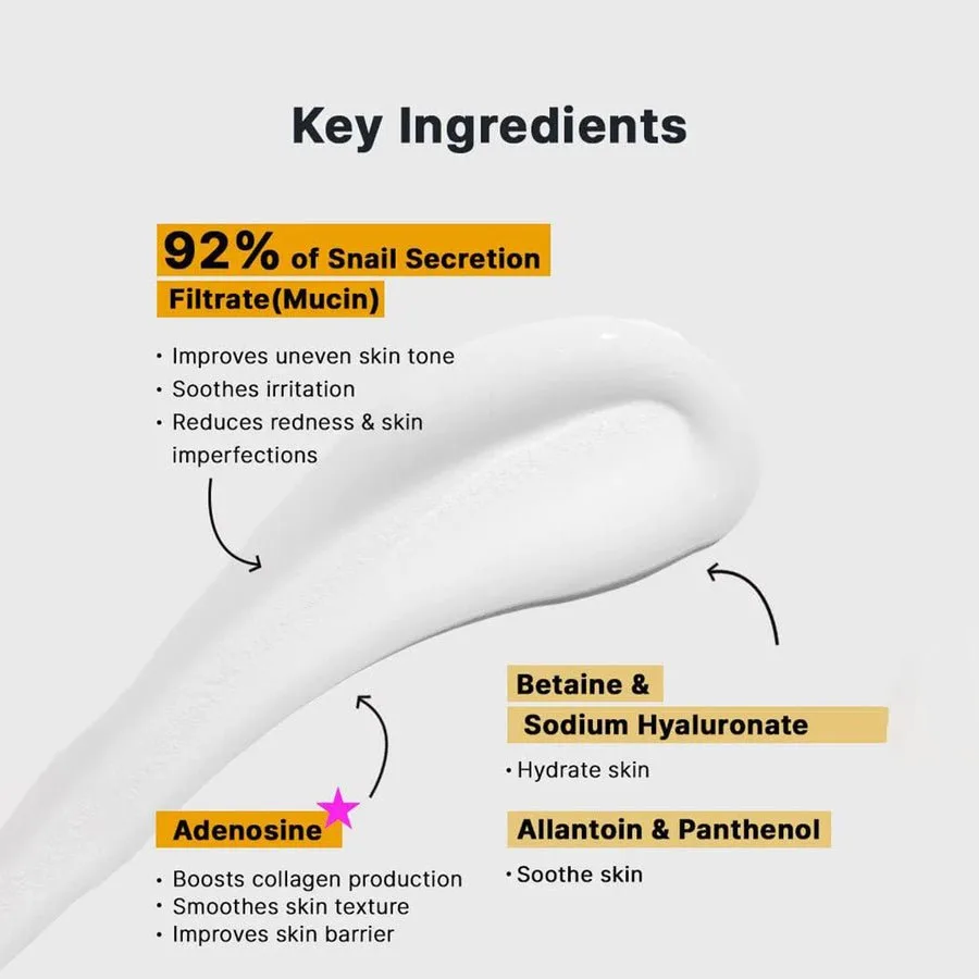 كريم الحلزون 92 المتطور من كوزركس | مرطب كوري طبيعي للبشرة - الصورة 2